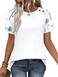 Womens Summer Tops Basic Short Sleeve T-Shirt Casual Crew Neck