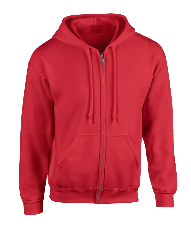 Hoodie with zip red