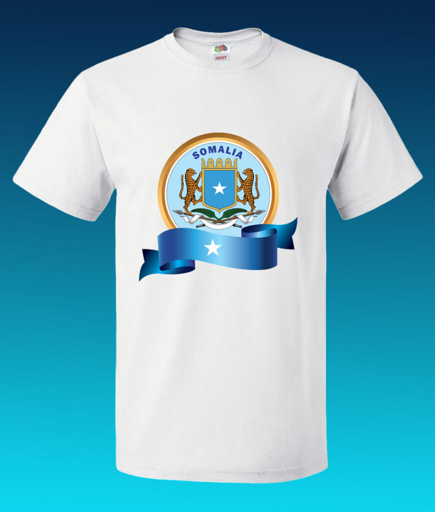 white T-Shirt with somali flag